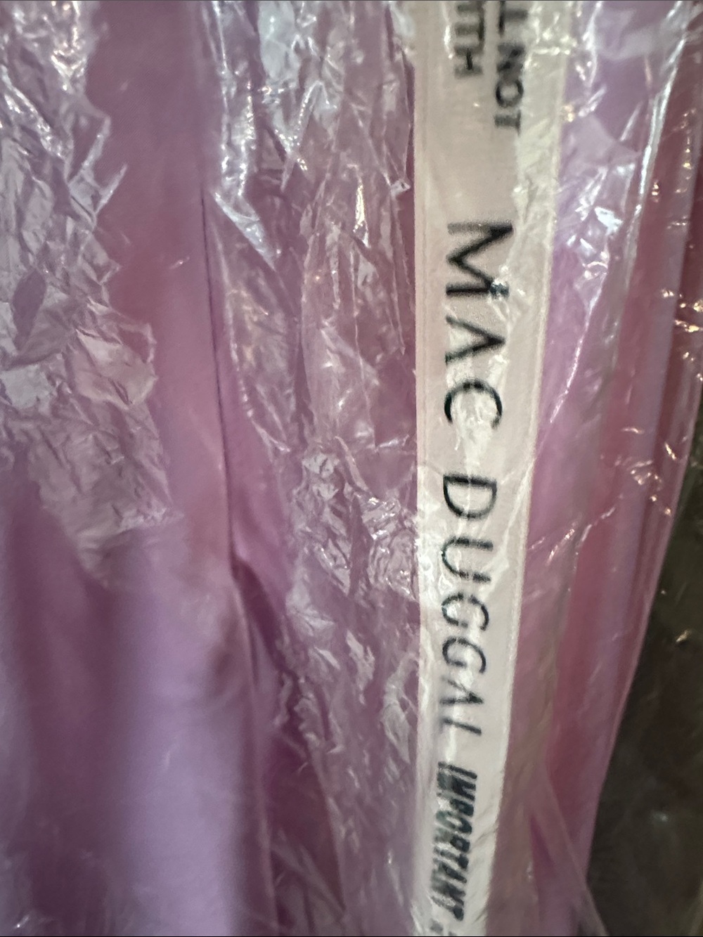 💜#70 BNWT Mac Duggal 68144 Lilac Satin Dress with Crystal-Embellished Bow - Picture 7 of 9